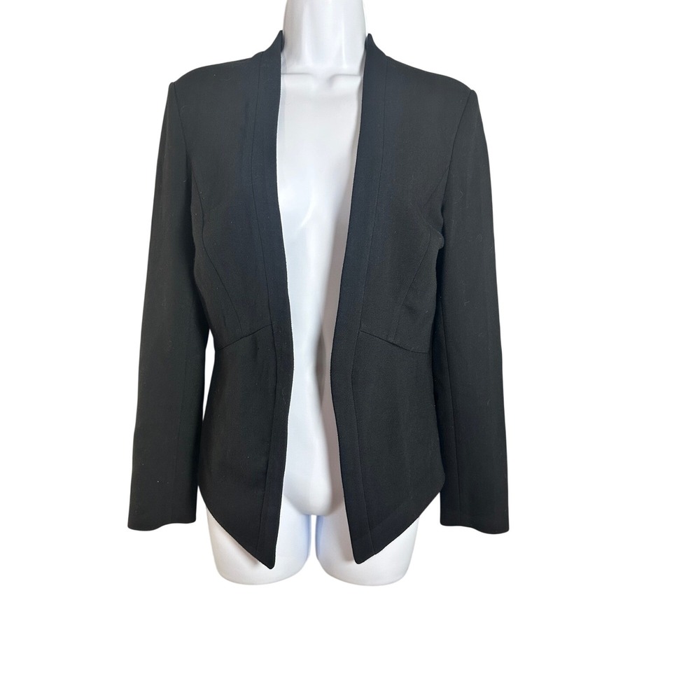 Banana Republic Womens Black Open Front Tailored Blazer Jacket Size 4